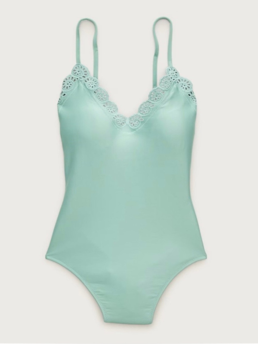 NWT J. Crew Lana Eyelet One-piece Classic Sculpt Smoky Seaglass Green 2 CS551